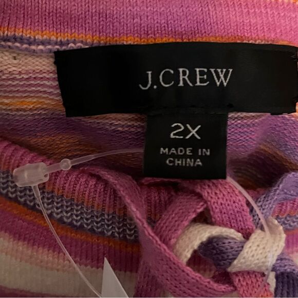 J. Crew Space-dyed Sweater Tube Top in Pink Stripes Size XXL New with Tags - Picture 3 of 10